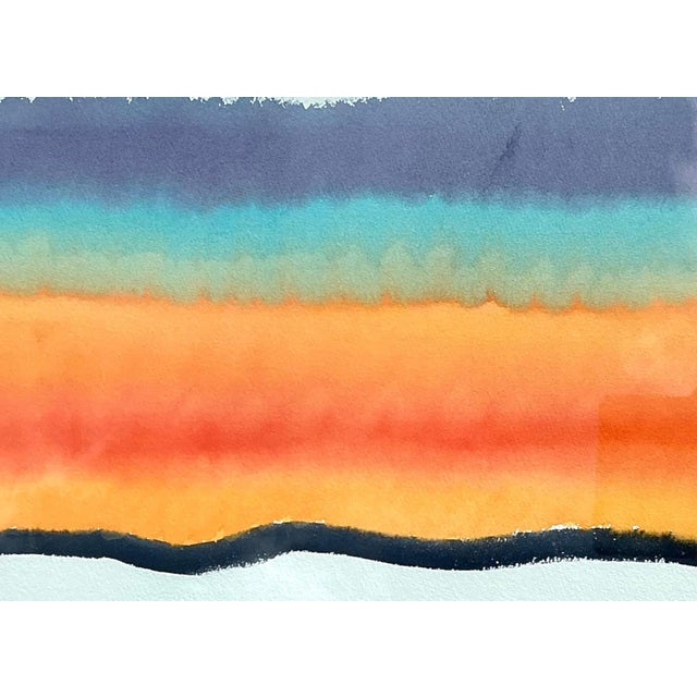 Violet Framed Abstract Joe Orffeo Watercolor Painting For Sale - Image 8 of 12