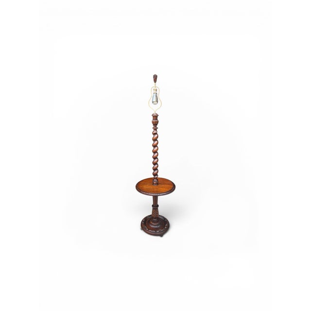 1940s French Floor Table Lamp, Solid Maple, Barley Twist. For Sale - Image 9 of 10