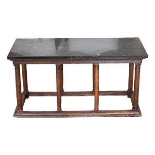 A Baroque Walnut and Marble Coffee or Low Table, 17th Century For Sale