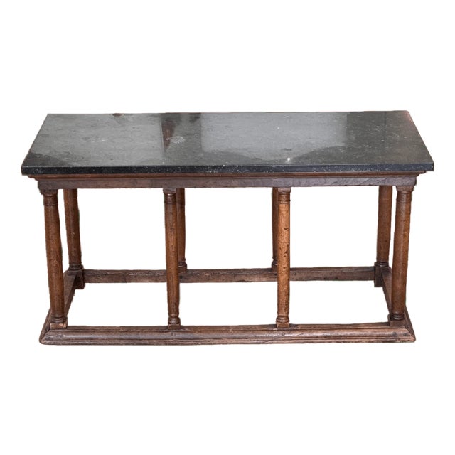 A Baroque Walnut and Marble Coffee or Low Table, 17th Century For Sale