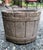 Circa 1950 Pair of English Cast Stone Barrel Form Planters For Sale - Image 4 of 5