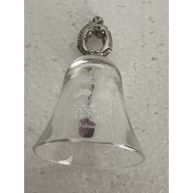 Traditional Vintage 20th Century Glass February Amethyst Birthstone Bell Made For Sale - Image 3 of 8