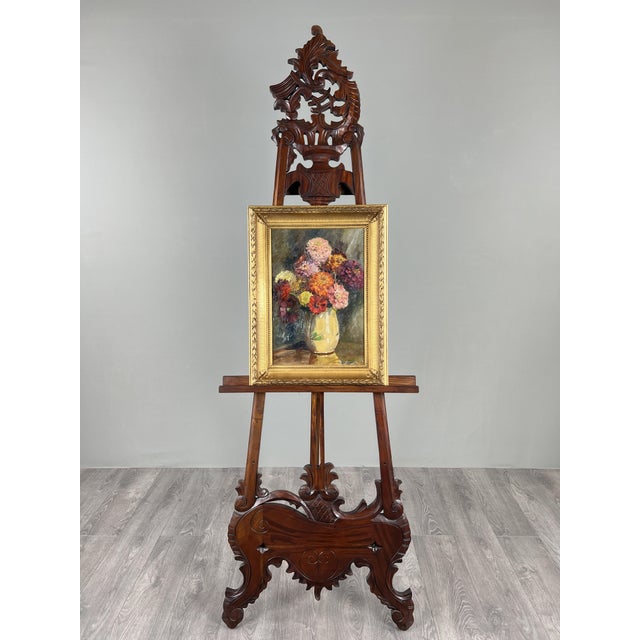 French School Artist, Still Life with a Bouquet of Flowers, Oil on Canvas, 20th Centuy For Sale - Image 5 of 9