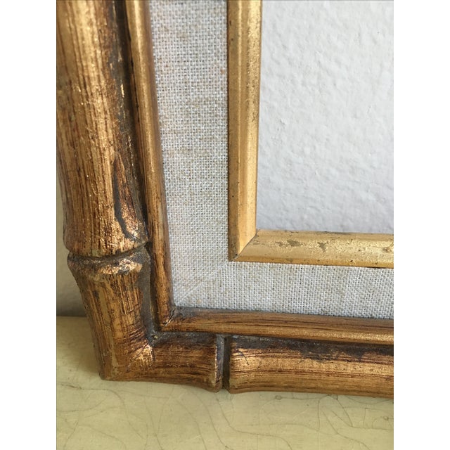 Gold Bamboo & Linen Matted Frame, 8x10, Vintage Chairish