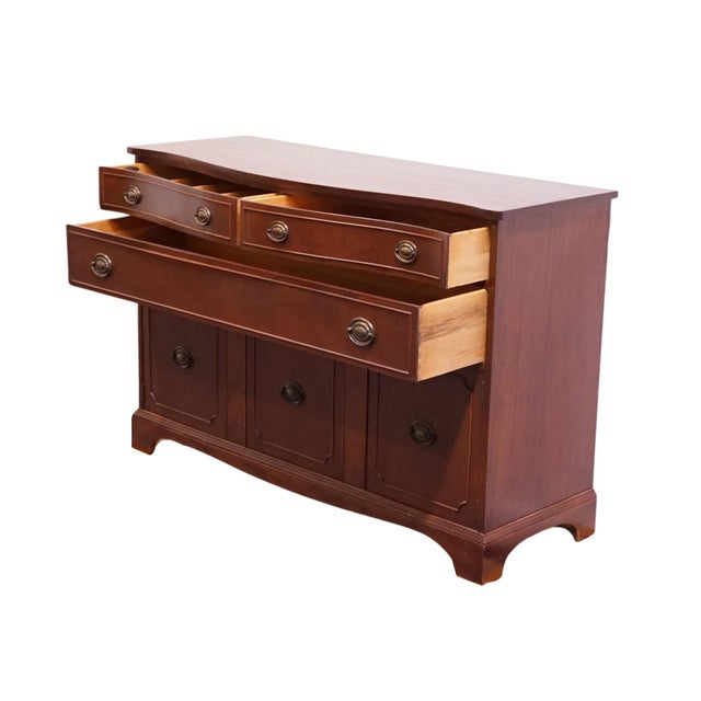 Wood Brickwede Brothers Solid Mahogany Traditional Duncan Phyfe Style 54" Bowfront Buffet 257 For Sale - Image 7 of 14