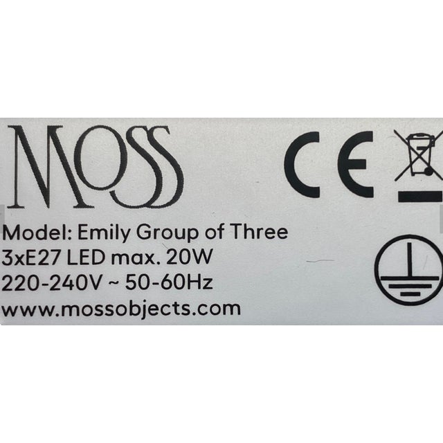 Mid-Century Modern Emily Group of Three Pendant Light in Dark Bronze Semi-Matte by Daniel Becker for Moss Objects For Sale - Image 3 of 4
