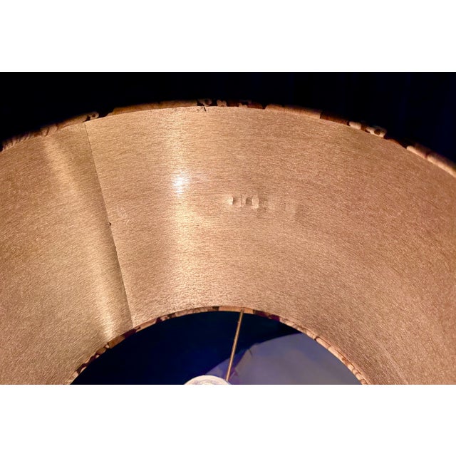 Large Brutalist Table Lamps in Velvet and Brass with Opulent Floral Decor, 1970s, Set of 2 For Sale - Image 9 of 18