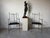 Vintage Alberto Orlandi Giacometti-Style Metal Armchairs With Black Leather Seats – Pair For Sale - Image 4 of 17