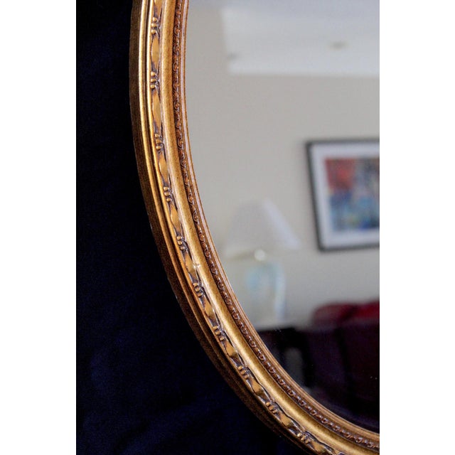 Glass Vintage LaBarge Oval Gilt Mirror – Hollywood Regency Gold Framed Wall Mirror, Circa 1980s - 1990s For Sale - Image 7 of 10