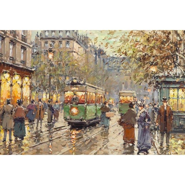 Post Impressionist Antoine Blanchard - La Madeleine Street Scene in Paris c.1900s -Oil Painting For Sale - Image 3 of 6