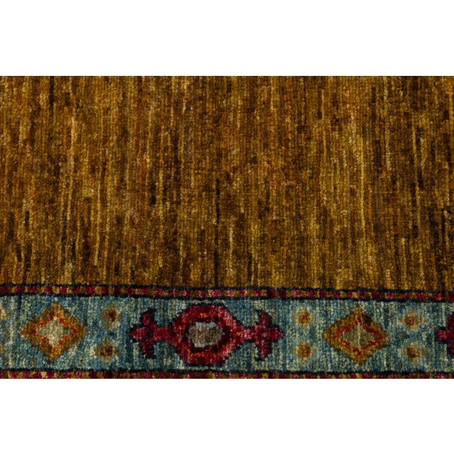 Textile 9x12 Modern Bidjar Style Hand-Knotted Wool Rug - Golden Ochre & Midnight Navy For Sale - Image 7 of 11