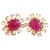 Contemporary Bochic “Orient” Ruby & White Topaz Stud Clip Earrings Set 18K Gold & Silver - 2 Pieces For Sale - Image 3 of 10