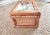 Wood Intage Rattan Cane Glass Top Storage Box With Designer Fabric Insert For Sale - Image 7 of 13