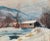 Emile Albert Gruppe 'Mass 1896-1978' “Covered Bridge” Snow Painting For Sale - Image 4 of 6