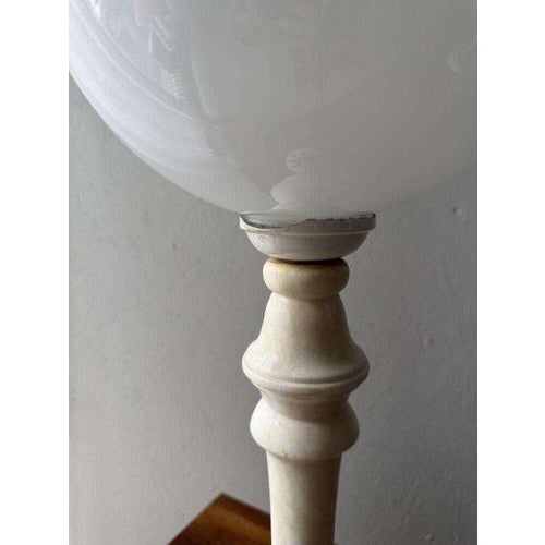 Metal Alabaster Table Lamps with Opaline Glass Globes, 1970s, Set of 2 For Sale - Image 7 of 13