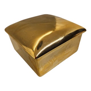 Vintage Tozai Gold Ceramic Trinket Box For Sale