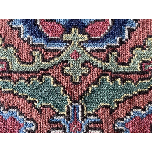 Textile Swedish Folk Art Pomegranate Embroidery Tapestry by Edna Nihlén, Sweden, 1956 For Sale - Image 7 of 16