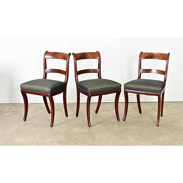 Wood Set of Three 19th Century French Mahogany Side Chairs For Sale - Image 7 of 9