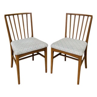 Vintage Scandinavian Chairs in Wood and Fabric, 1960s, Set of 2 For Sale