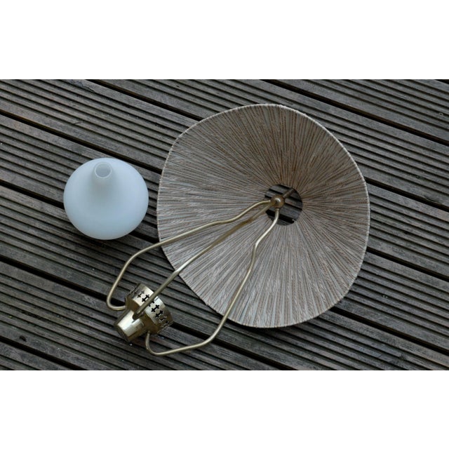 Opaline Glass and Brass Pendant Lamp by Hans Bergström for Asea Belysning, 1940s For Sale - Image 10 of 11