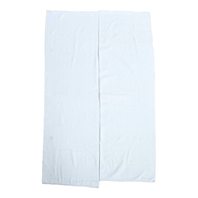1970s Vintage Handmade Wool Cotton White Kilim Rug For Sale