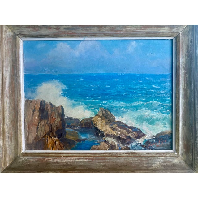 Original early seascape painting by Fred Pye. Pye (1882-1964) was born in England but spent time in Ohio.~ This excellent...