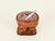 Brown Sculptural Curved Leather and Crystal Ashtray by Jacques Adnet, Italy, 1950s For Sale - Image 8 of 13