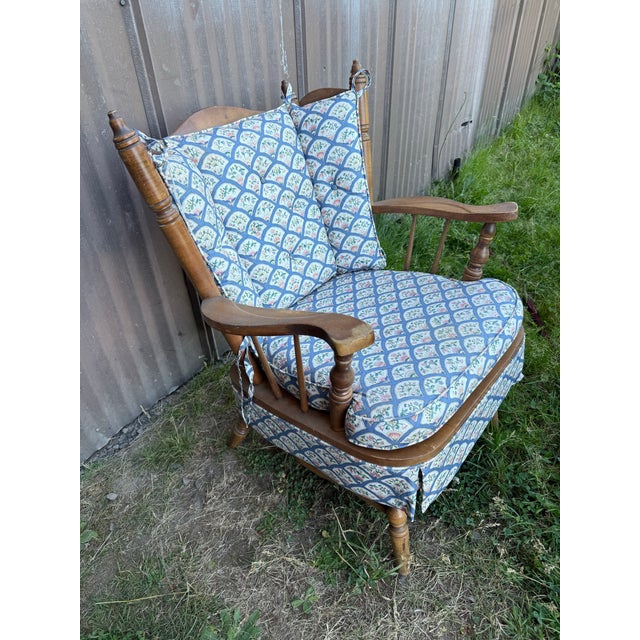 Vintage Solid Maple Slipper Rocker For Sale - Image 4 of 12