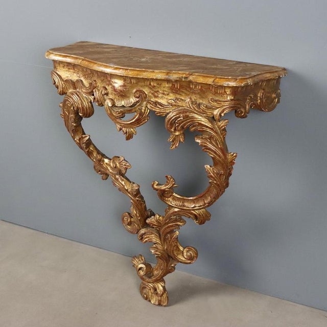 Rococo Style Drop Console Table For Sale - Image 3 of 12