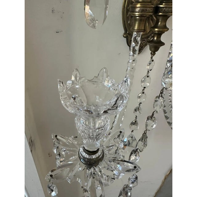 Set of Four Georgian Finely Cut Crystal Wall Sconces For Sale - Image 10 of 12