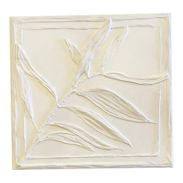 3d Plaster Flower Wall Art – Clay Bas Relief by Tatiana Duperault Wabi Sabi Japandi For Sale