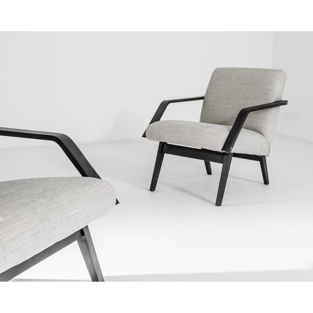 Mid-Century Modern 1960s Mid-Century Grey Czech Armchairs, a Pair For Sale - Image 3 of 4