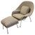 Cream 1960s Early Production Saarinen Knoll Womb Chair & Ottoman Reupholstered LIC Label For Sale - Image 8 of 18
