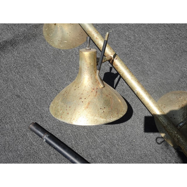 Vintage Mid Century Black Gold Tension Pole Lamp Light For Sale - Image 13 of 17
