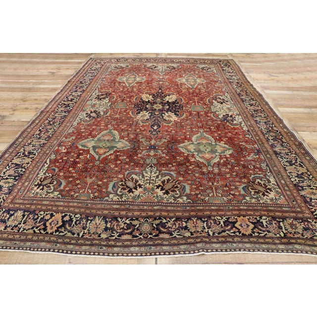 Textile Antique Persian Sarouk Farahan Rug - 08'05 X 12'06 For Sale - Image 7 of 9