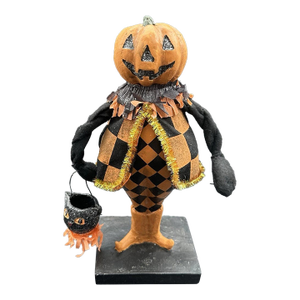 Esc Trading Co Halloween Pumpkin Head Figurine Jack O Lantern Black Cat