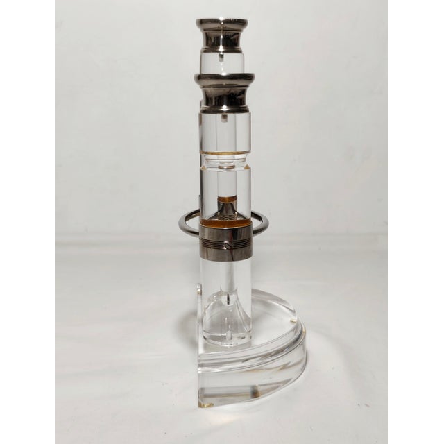 Vintage Spanish Acrylic and Metal Chandelier, 1970s For Sale - Image 3 of 9