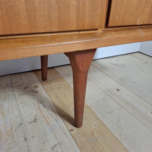 Wood Mid-Century Modern Scandinavian Teak Sideboard with Drawers and Hinged Doors, 1960s For Sale - Image 7 of 9