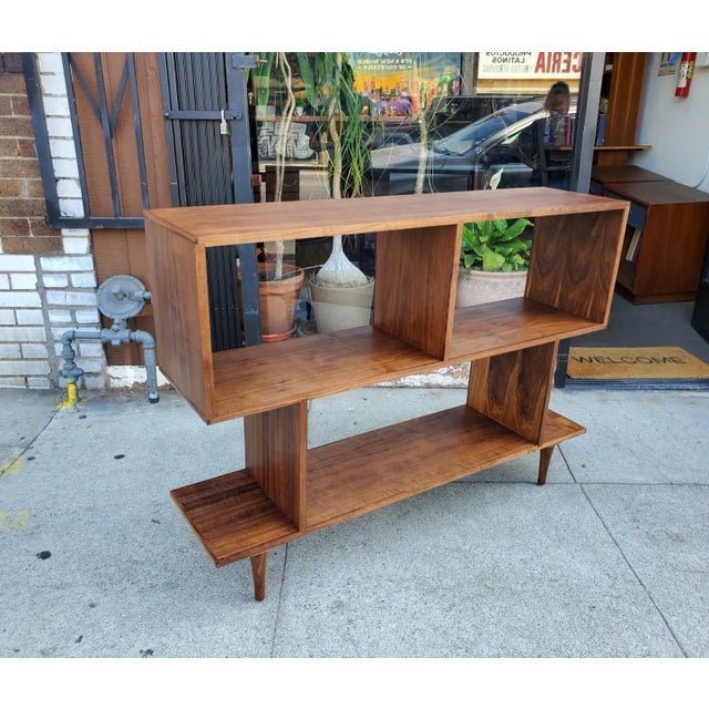 Wood Sao Paulo Walnut Bookcase For Sale - Image 7 of 13