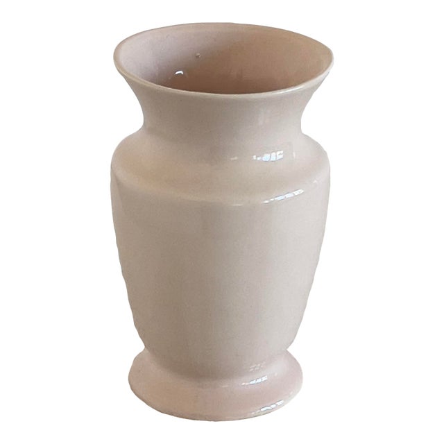 Mid Century Modern Pink Art Pottery Vase For Sale