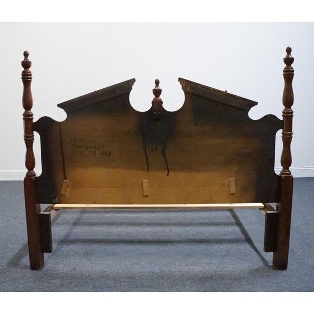 Broyhill Furniture Solid Cherry Traditional Style Queen Size Pediment Bed 6595-66 For Sale - Image 9 of 11