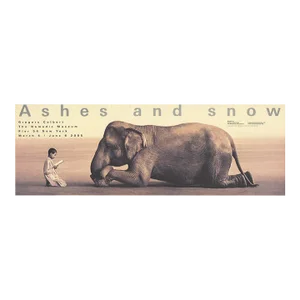 2005 Gregory Colbert 'Boy Reading to Elephant' Photography Black & White, Brown Offset Lithograph