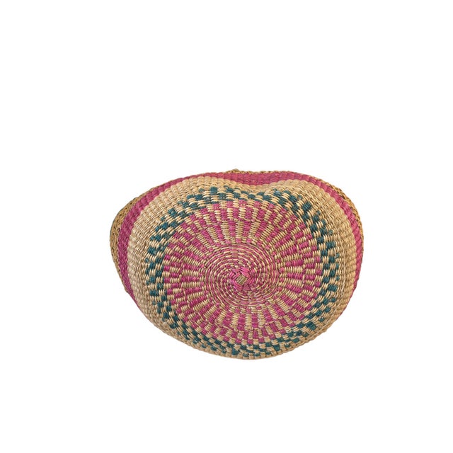 Large African Ghanian Bolga Basket 19" H by 18" W For Sale - Image 4 of 6