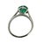 Vintage Style Sugarloaf Cabochon Emerald Ring 18k White Gold, Size 4 For Sale - Image 4 of 7