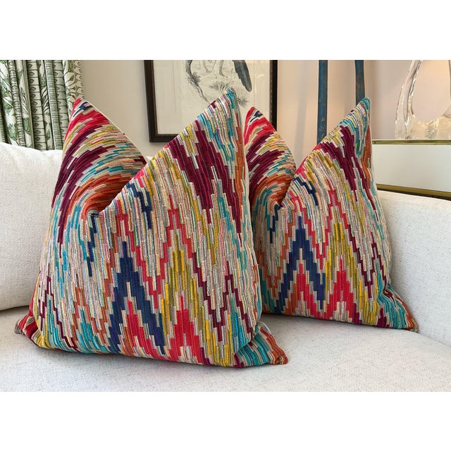 This is a stunning carved velvet from the exclusive couture line of Kravet. Featuring rich and dynamic shades of magenta...