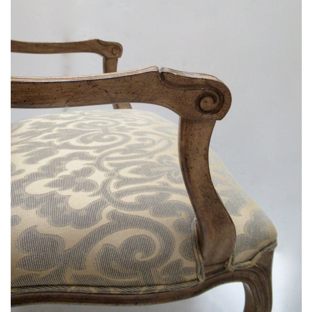 C.1980's French Louis XV-Style Fauteuil Arm Chair in "To the Trade," Pierre Frey Textile For Sale - Image 11 of 13