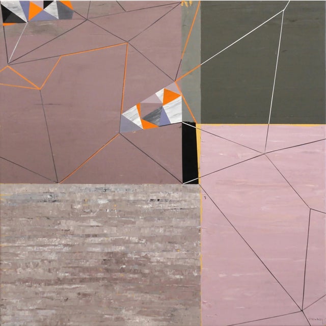 Paint Displacement - Abstract Geometric Modern Layered Original Artwork by Heny Steinberg For Sale - Image 7 of 7