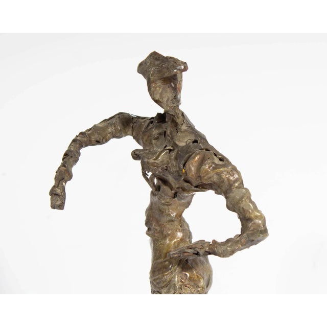 Mid 20th Century Brutalist Abstract Metal Sculpture of a Figure For Sale - Image 5 of 9