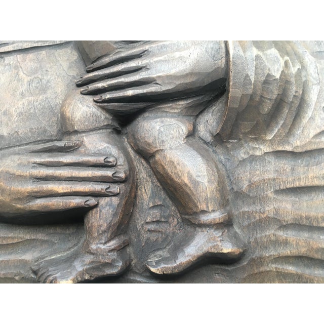 Wood Flat Wood Carving, 1940s For Sale - Image 7 of 14