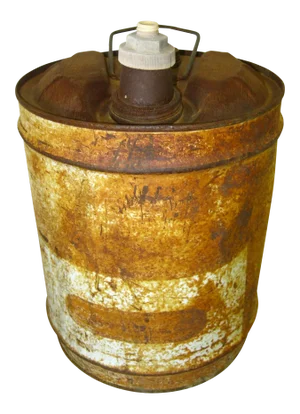 Pre-1950s Vintage Metal Gas Can Collectible Barrel Keg Liquid Container